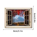 Houten raam koelkastmagneet met Fuji berg landschap en herfstbladeren huisdecoratie. - MZCT818