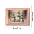 Houten fotolijst kerst koelkastmagneet oplichtende sneeuwman feestelijke decoratie. - FGMZCT032