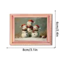 Kerst houten fotolijst koelkastmagneet schattige sneeuwpop decoratieve sticker - FGMZCT033
