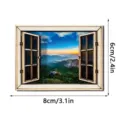 3D houten koelkastmagneet pittoresk berglandschap decoratieve magnetische sticker 8x6cm - MZCT823