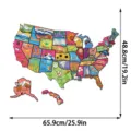 USA state map magnetic puzzle fridge sticker with cultural landmarks and geographical designs. - CT667 / Magnetic Sticker (KT Board)