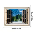 3D houten magnetische koelkaststicker sneeuwberg uitzicht raam decoratie 8x6cm - MZCT812