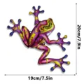 Colorful metal frog wall hanging decor, iron garden sculpture, size 20x19cm for outdoor. - JSTY502-B: Single-Sided Printing