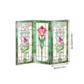 Mini paravent pliante en acrylique vitrail decoration de table motif floral 9x22.5cm - PFTYU013 / Emballage en Carton