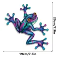 Metal frog wall art detail, 20x19cm colorful iron hanging sculpture for garden and home decor. - JSTY502-C: Single-Sided Printing