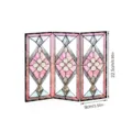 Mini paravent pliant en acrylique translucide decoration de bureau motif floral rose. - PFTYU019 / Emballage en Carton