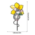 Joli piquet de jardin en metal fleur de souris en verre deco maison pot de fleurs - JSTY511