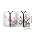 Creative Chinese style acrylic folding screen miniature tabletop ornament with floral bird art. - 10mm Black PVC Foam Board + 2mm Acrylic: Boxed / PF-JM-XFB141 Silver