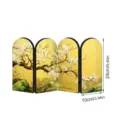 Mini Chinese style folding screen golden desktop ornament with plum blossom art 24x10cm - 10mm Black PVC Foam Board + 2mm Acrylic: Boxed / PF-JM-XFB143 Gold