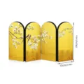 Mini Chinese style 4-panel folding screen desktop decoration with elegant magnolia flower art. - PF-JM-XFB132