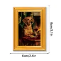 Grappig honden olieverfschilderij klein houten fotolijst koelkastmagneet detailweergave - MZCT603 / Eén Stuk