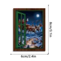 Détail de l'aimant de réfrigérateur de scène de fenêtre de Noël avec le Père Noël. - FGMZCT201