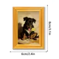 3D houten fotolijst koelkastmagneet grappige hond retro schilderij voor decoratie - MZCT606 / Eén Stuk