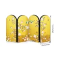 Miniature 4-panel folding screen desktop decoration Chinese style gold floral art piece - PF-JM-XFB136