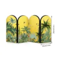 Mini folding screen desktop ornament with tropical palm trees botanical art design home decor. - PF-JM-XFB139