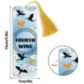 Acrylic dragon bookmark with yellow tassel, translucent creative reading page marker 15cm - Tassel Bookmarks / 2mm Transparent Acrylic with Gold Tassel / SQTYU110