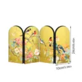 Creative Chinese style four-fold screen miniature tabletop ornament with floral bird art. - 10mm Black PVC Foam Board + 2mm Acrylic: Boxed / PF-JM-XFB148 Gold
