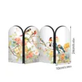 Traditional Chinese style decorative folding screen mirror with exquisite bird and flower floral art. - 10mm Black PVC Foam Board + 2mm Acrylic: Boxed / PF-JM-XFB148 Silver