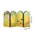 Chinese style acrylic folding screen miniature ornament tabletop decor with floral bird art. - 10mm Black PVC Foam Board + 2mm Acrylic: Boxed / PF-JM-XFB149 Gold