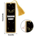 Rectangle bookmark with golden tassel, gothic bat wings pattern, size 15x5cm, custom style. - Tassel Bookmarks / 2mm Transparent Acrylic with Gold Tassel / SQTYU118