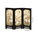 Mini desktop folding screen vintage Chinese style decorative miniature room divider ornament - PF-XFB014 (Boxed) / 10mm Black PVC Foam Board + 3mm Acrylic
