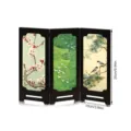 Traditional Chinese style mini folding screen desktop decoration with artistic floral paintings. - PF-XFB015 (Boxed) / 10mm Black PVC Foam Board + 3mm Acrylic