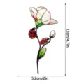 Fleur en verre teinté coccinelle tuteur de jardin en métal vue détail 12cm hauteur - JSTY516