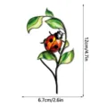 Piquet de jardin coccinelle en verre teinté décoration de plante en métal pour pot - JSTY517