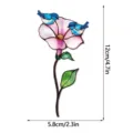 Piquet de jardin en métal avec design d'oiseaux colorés et fleurs pour déco de maison. - JSTY521