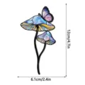Piquet de plante de jardin en métal papillon champignon décor accessoire 12x6,1cm - JSTY522