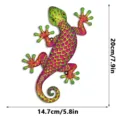 Colorful metal gecko wall art hanging for garden and yard decor, vibrant outdoor ornament. - JSTY506-D: Single-Sided Printing