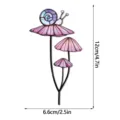 Piquet de plante escargot champignon en métal coloré décoration de jardin miniature 12cm - JSTY529