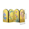 Mini acrylic folding screen desktop ornament with traditional Chinese floral bird art decor. - 10mm Black PVC Foam Board + 2mm Acrylic: Boxed / PF-JM-XFB153 Gold
