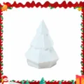 Christmas tree ornament dimension guide, white geometric LED lighting festive decor item size. - White Box Pack / White