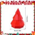 Red 3D geometric Christmas tree ornament table decoration festive party holiday gift item. - White Box Pack / Red
