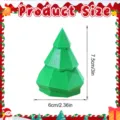 3D printed green Christmas tree ornament festive desktop holiday party decor size 7.5x6cm - White Box Pack / Green