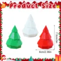 Geometric Christmas tree ornament detail showing red, green and white colors with dimensions. - Assorted Set