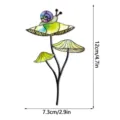 Piquet de jardin en metal avec escargot et champignons colore style vitrail pour pot. - JSTY531