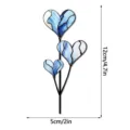 Piquet de plante coeur en verre teinté métal déco jardin pot de fleurs bleu belle déco - JSTY532