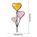 Piquet de plante de jardin en métal avec design de cœur en verre coloré, 12x5,4cm déco. - JSTY533