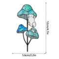 Joli chat et champignon bleu vitrail piquet de jardin plante prise décor métal 12cm - JSTY534