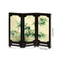 Detailed view of the mini wooden folding screen showing delicate bamboo art and black frame texture. - PF-XFB018 (Boxed) / 10mm Black PVC Foam Board + 3mm Acrylic