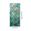 Vue détaillée du film pour fenêtre en vitrail 3D avec motif mosaïque et dimensions. - FDBL018 / 43x100cm