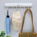 Colgador de pared con múltiples ganchos para baño y pasillo, diseño resistente y adhesivo. - Soporte de 6 Ganchos Extraíbles / Blanco