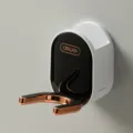 Stanzfreier Haartrockner Halter Wandmontage Badezimmer Geblaese Aufbewahrung schwarz roségold - Faltbare Haartrocknerhalter / Luxusschwarz