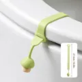 Elevador de tapa de inodoro de silicona verde, mango creativo alargado, 27.5cm - Versión Extendida / Verde Brote