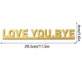 Gold acrylic wall sticker with LOVE YOU BYE quote, elegant home decor decal for modern interior walls. - JM1173 (Love You Bye) / Gold