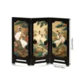Traditional Chinese style mini folding screen desktop decoration with crane and pine design. - PF-XFB023 (Boxed) / 10mm Black PVC Foam Board + 3mm Acrylic