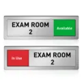 Sliding exam room door status sign with red and green indicator blocks for office decor. - ZTP116 Exam Room 2 Sign