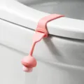 Elevador de tapa de inodoro de silicona, asa rosa con forma de hongo en variante. - Ajuste regular / Rosa Coral